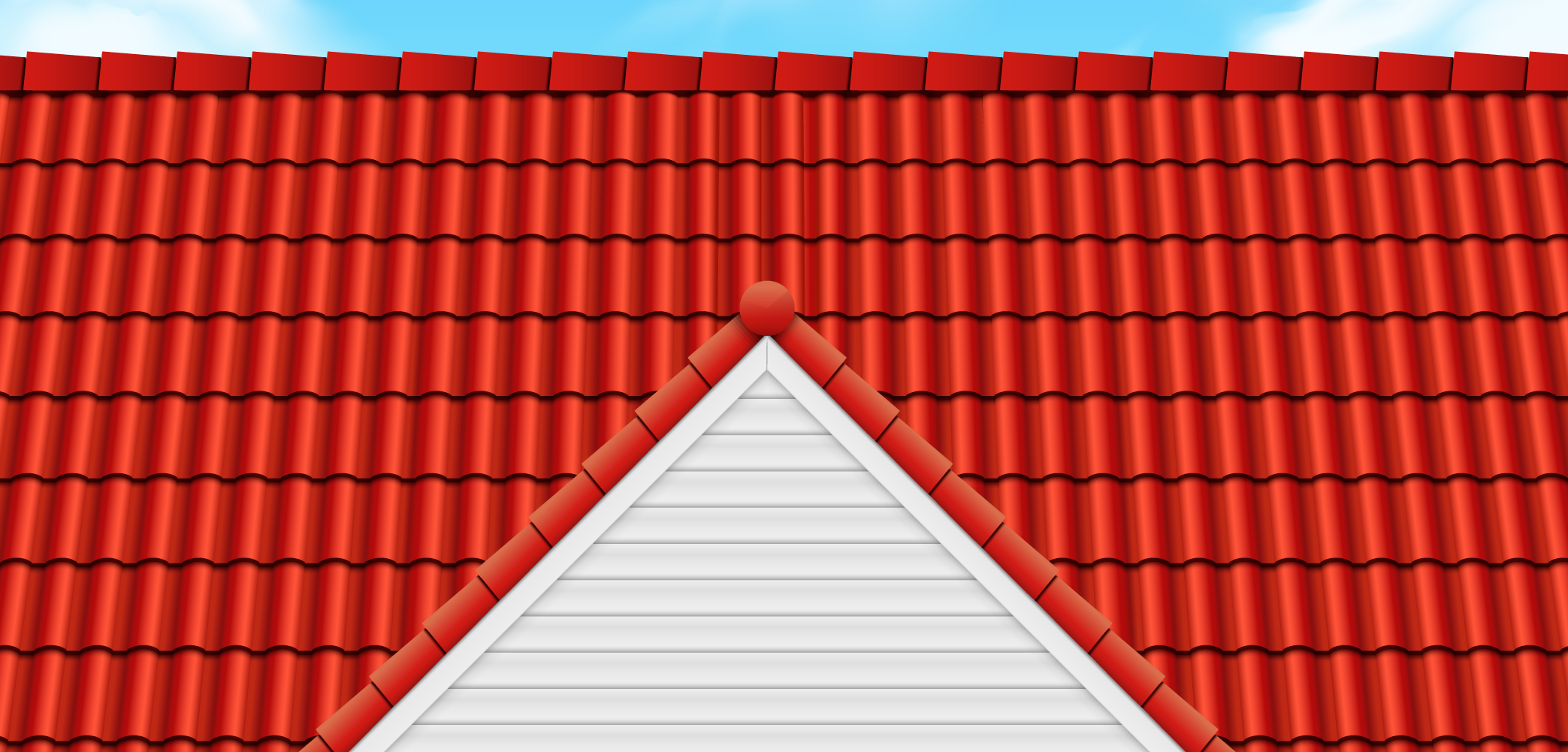dach domu z czerwonej dachówki